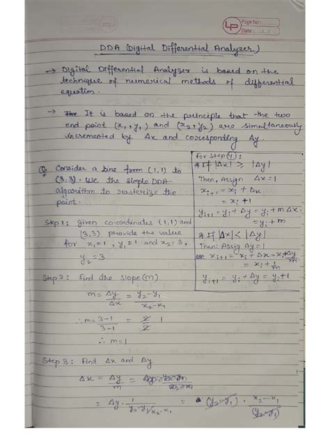 DDA Algorithm Flow Chart に対する画像結果