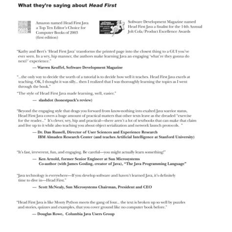 Toradh íomhá ar Head First Java Ebook