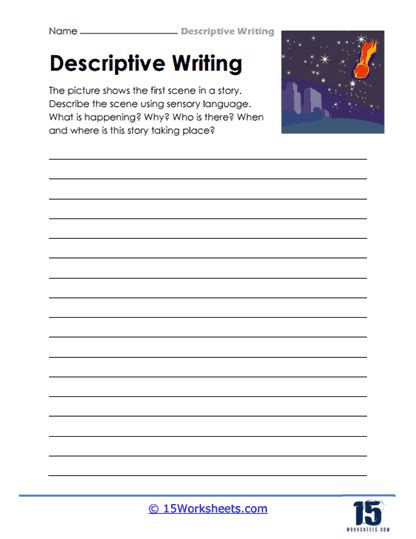 Toradh íomhá ar Descriptive Writing Worksheets