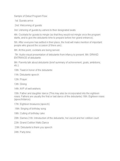 Image result for 18th Birthday Debut Program Sample