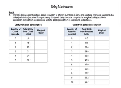 Afbeeldingsresultaten voor Utility Maximization Table