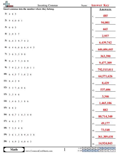 Toradh íomhá ar Place Value Matching Worksheet
