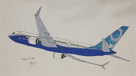 Drawing a Boeing 737 MAX - YouTube