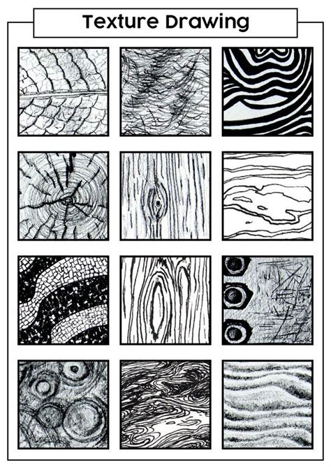 Image result for 1.5 Texture Line Drawing Techiques Worksheet