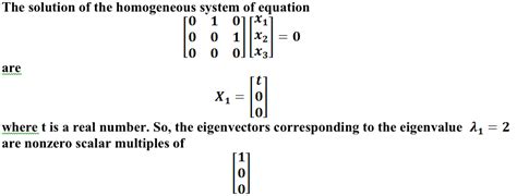Image result for Homogeneous Linear System Matrix Example