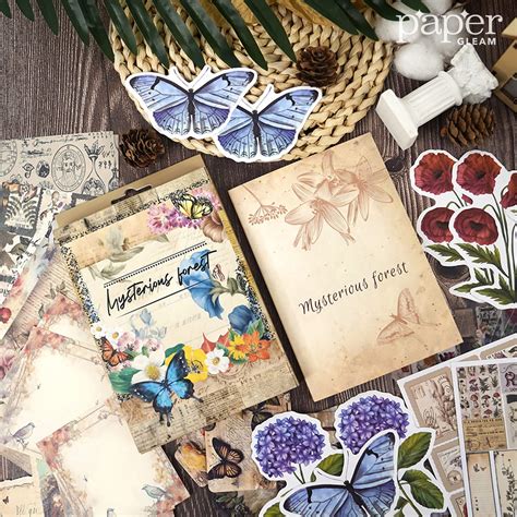 300+ Pcs Vintage Scrapbooking Sticker & Material Paper Set – PaperGleam