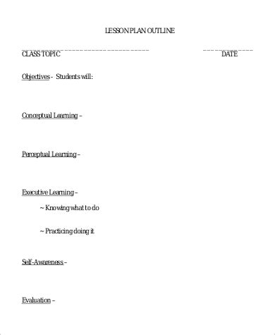 Example of a Outline of a Lesson に対する画像結果