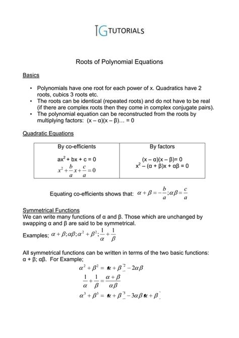 Polynomials Formulas PDF に対する画像結果