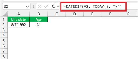 Afbeeldingsresultaten voor Excel Date Difference Formula