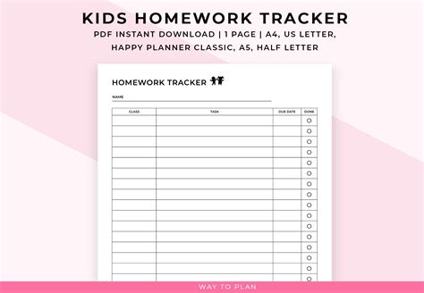 3rd Grade Homework Planner に対する画像結果