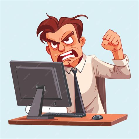 Image result for Character Angry at Computer
