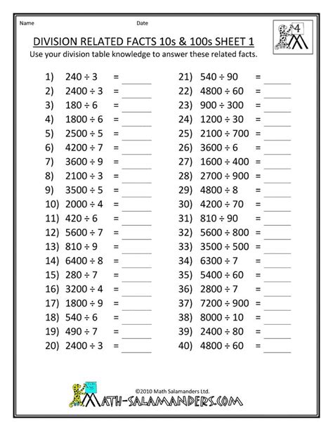 Toradh íomhá ar Free Math Sheets for 4th Grade Drawing