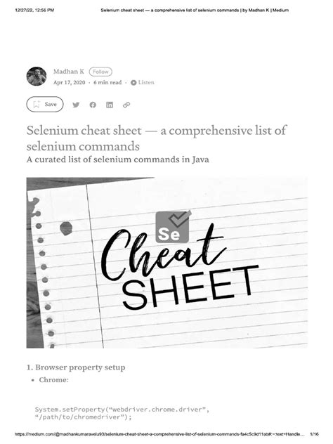 Selenium Interview Cheat Sheet に対する画像結果