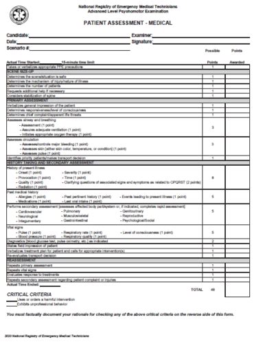 Afbeeldingsresultaten voor NREMT Paramedic Skill Sheets