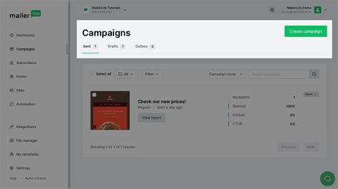 Image result for Sample of MailerLite