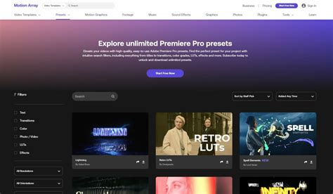 Toradh íomhá ar Motion Array Website Template Free