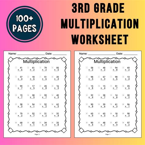 Image result for 3rd Grade Math Worksheets Multiplication 1-10