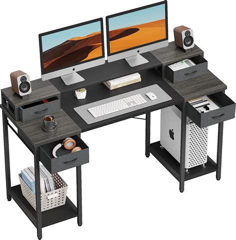 Image result for Double Monitor Computer Desk