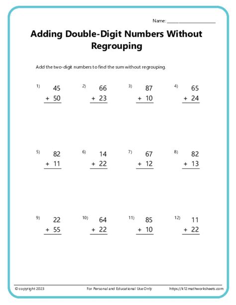 Toradh íomhá ar Double-Digit Addition Book