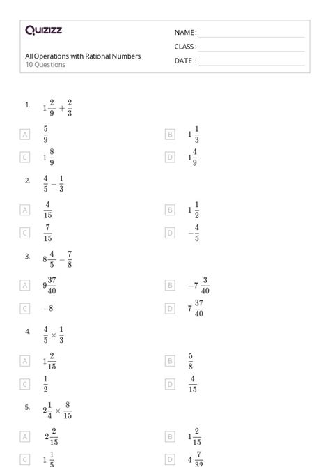Toradh íomhá ar Rational Numbers Examples Grade 4
