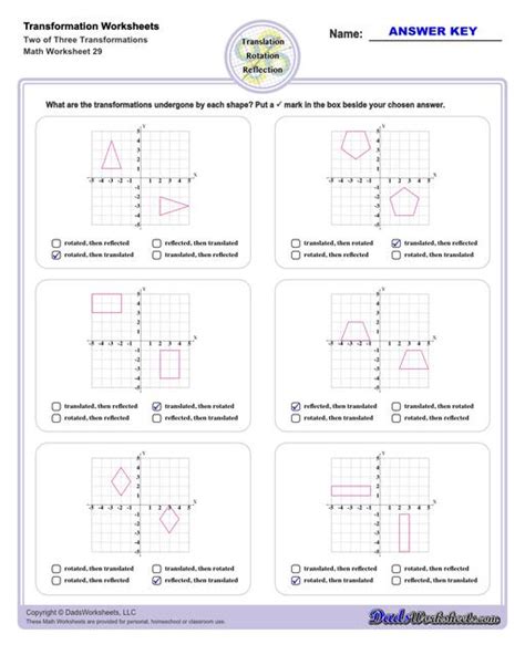 Image result for Transformation Worksheet Geometry Answer Key