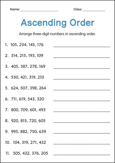 Image result for Ascending and Descending Order of Numbers Worksheet for Grade 1