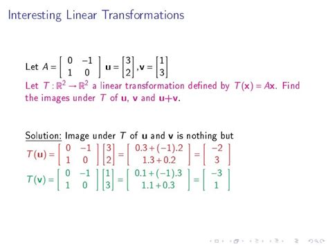 Linear Transformation Matrix に対する画像結果