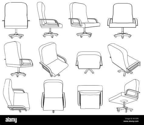 Image result for Drawing Computer Desk Office Chair