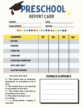 Kindergarten Progress Report Card Editable に対する画像結果