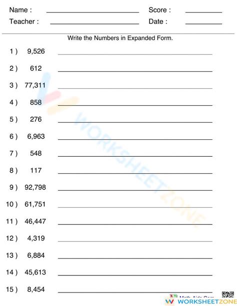 Image result for Expanded Form and Equivalent Representation Worksheets