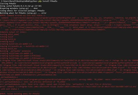 Python PyAudio Install Error に対する画像結果