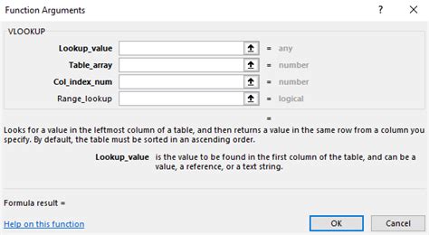 Image result for VLOOKUP Excel Function Arguments