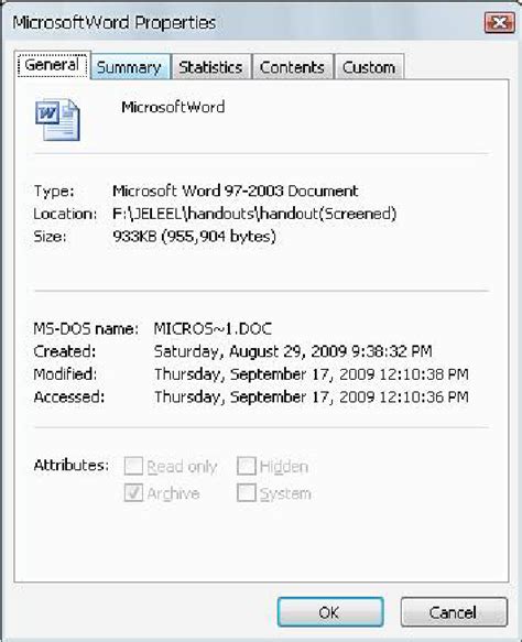File Properties Dialogue Box に対する画像結果