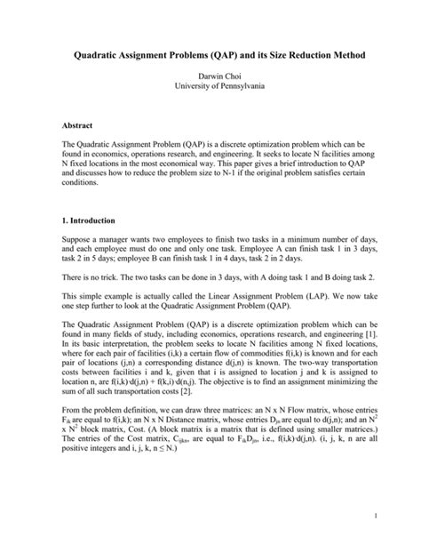 Quadratic Assignment Problem QAP എന്നതിനുള്ള ഇമേജ് ഫലം