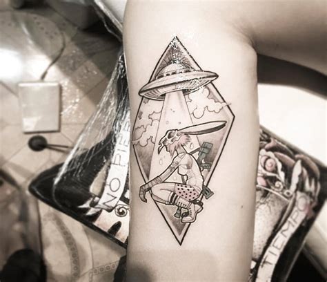 Image result for Alien Abduction Tattoo Stick Figure