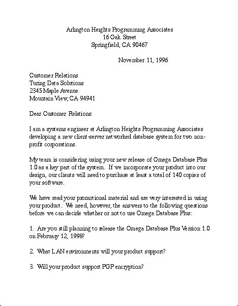 Toradh íomhá ar Enquiry Letter Example