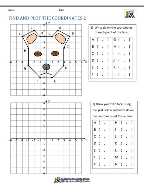 Coordinate Plane Worksheets - 4 quadrants