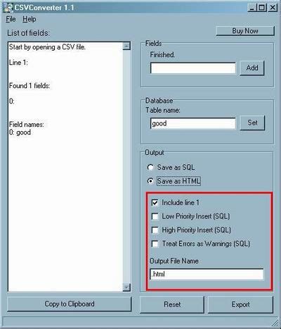 Image result for Convert HTML Report to CSV