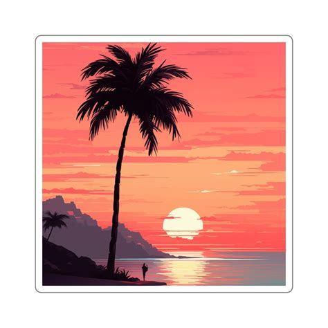 Palm Tree Sunset Sticker に対する画像結果
