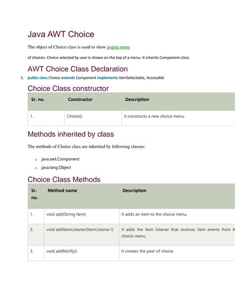 Image result for Choice in Java