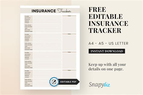 Image result for Free Printable Life Insurance Tracking Sheet