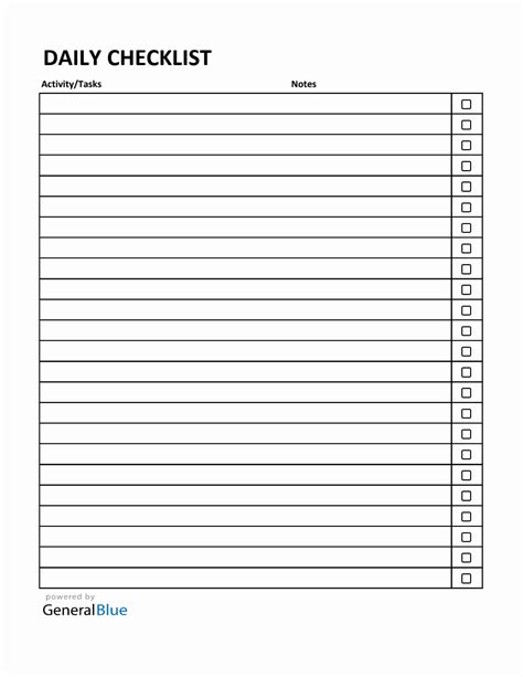 Daily Routine Checklist Template Excel に対する画像結果