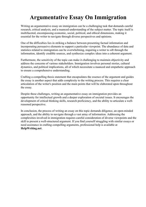 Example of Position Paper On Immigration に対する画像結果