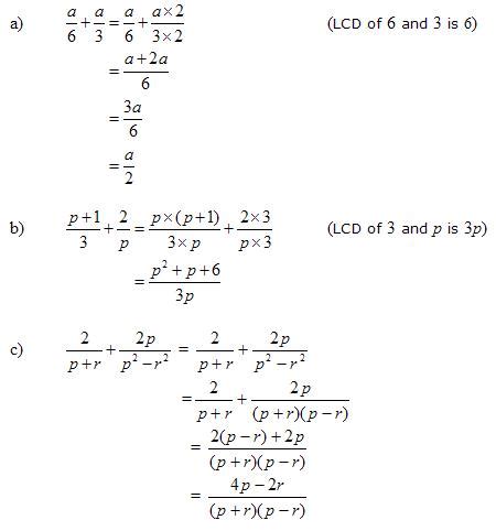 Toradh íomhá ar Examples of Adding Rational Expressions