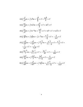 Image result for General Extended Power Rule for Integration Worksheet