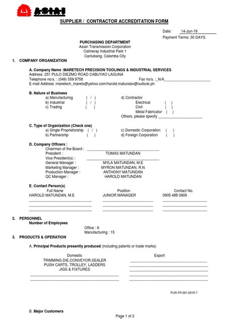 Image result for Sample of Application Form of Importer Accreditation