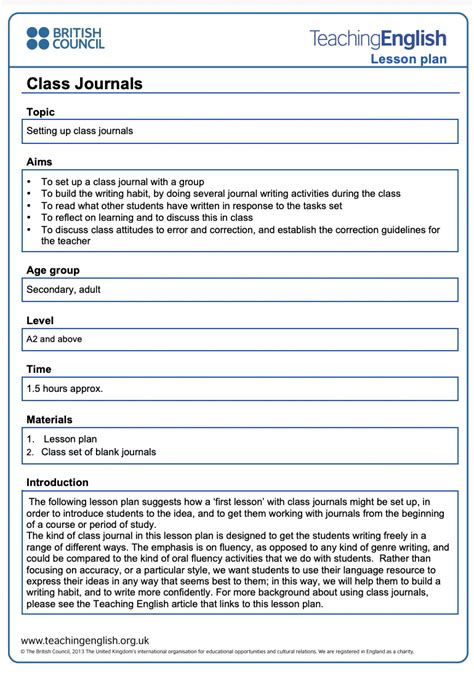 Image result for Journal Writing Lesson Plan