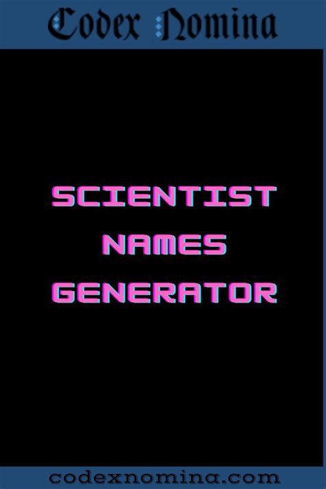 Image result for Random Scientist Name Generator