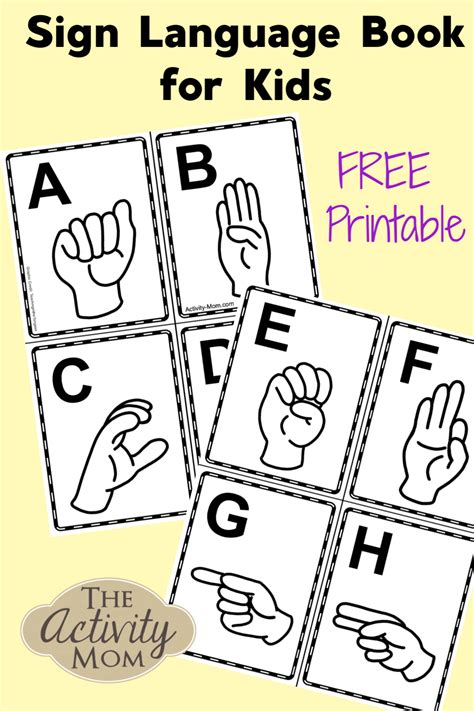 Image result for Free Printable Sign Language Alphabet