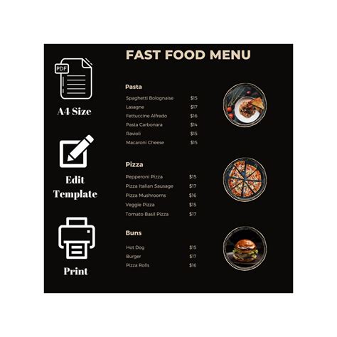 Image result for Empty Fast Food Menu